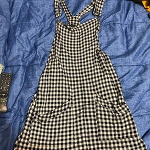 SO Black and White Gingham Mini Dress